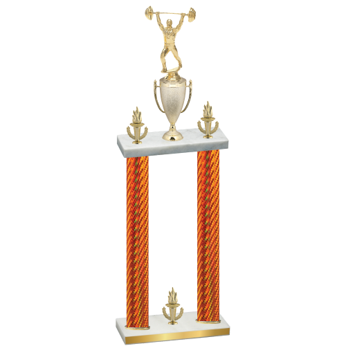 Double Orange Carbon Fiber Victory Weights Trophy