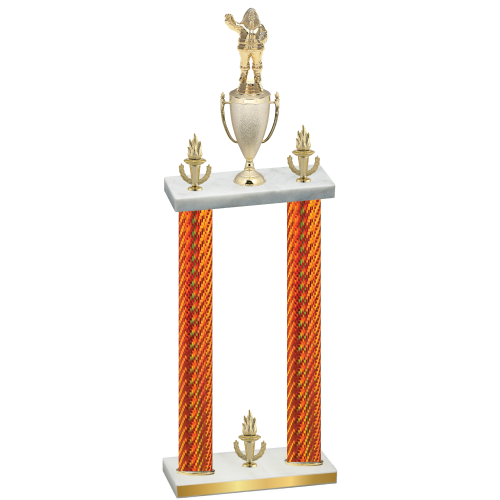 Double Orange Carbon Fiber Victory Holiday Trophy