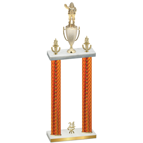 Double Orange Carbon Fiber Year Holiday Trophy
