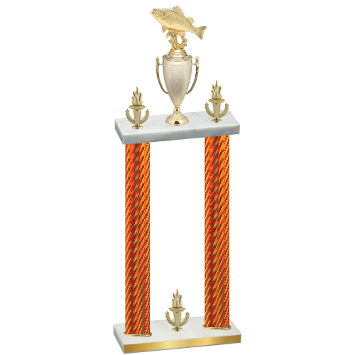 Double Orange Carbon Fiber Victory Fishing Trophy