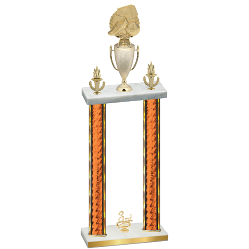 Double Orange Glacier Third Place Soccer Trophy
