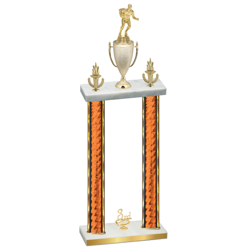 Double Orange Glacier Third Place Rugby Trophy
