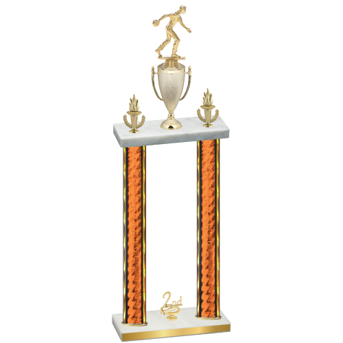 Double Orange Glacier Second Place Bowling Trophy