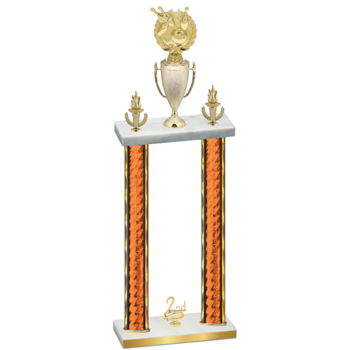 Double Orange Glacier Second Place Bowling Trophy
