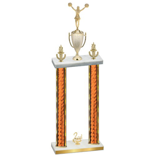 Double Orange Glacier Second Place Cheerleading Trophy