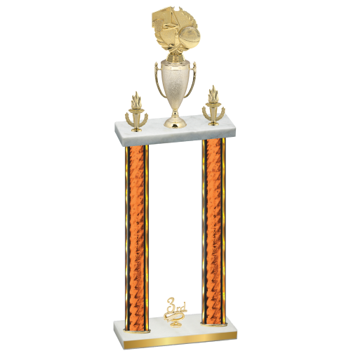 Double Orange Glacier Third Place Basketball Trophy