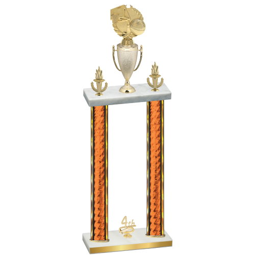 Double Orange Glacier Fourth Place Basketball Trophy
