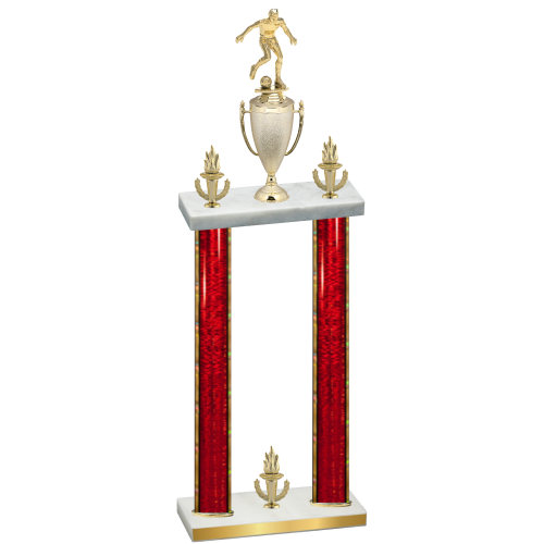 Double Red Glacier Victory Soccer Trophy
