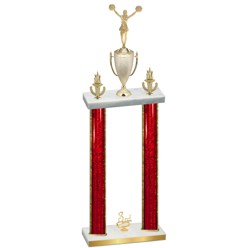 Double Red Glacier Third Place Cheerleading Trophy