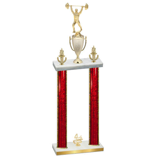 Double Red Glacier Fourth Place Weights Trophy