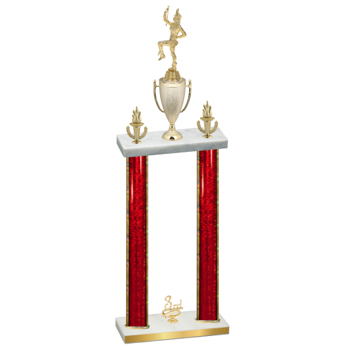 Double Red Glacier Third Place Majorette Trophy