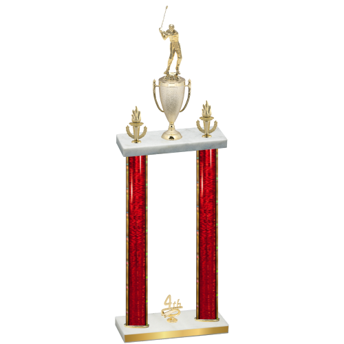 Double Red Glacier Fourth Place Golf Trophy