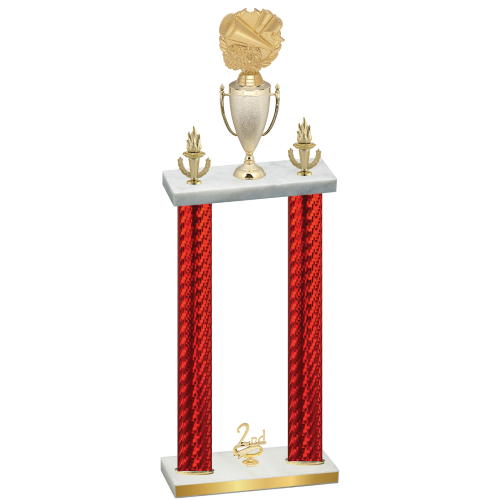 Double Red Carbon Fiber Second Place Cheerleading Trophy