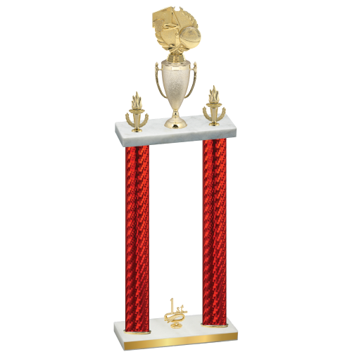 Double Red Carbon Fiber First Place Basketball Trophy