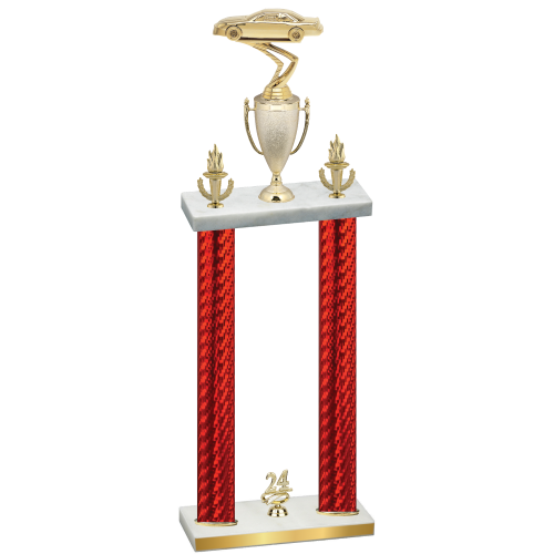 Double Red Carbon Fiber Year Cars Trophy