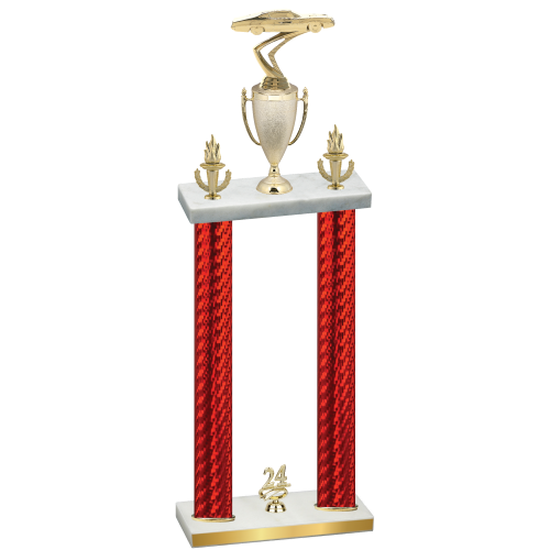 Double Red Carbon Fiber Year Cars Trophy