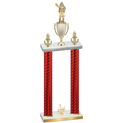 Double Red Carbon Fiber Third Place Holiday Trophy