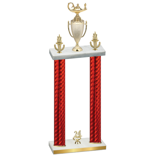 Double Red Carbon Fiber Year Academics Trophy