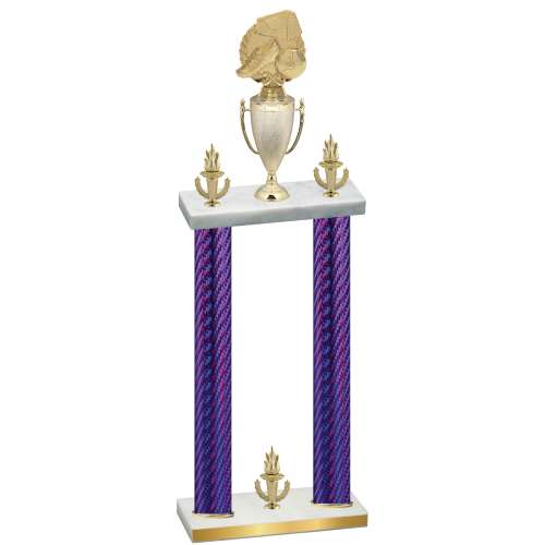 Double Purple Carbon Fiber Victory Soccer Trophy