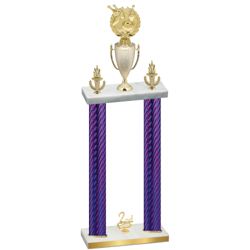 Double Purple Carbon Fiber Second Place Bowling Trophy
