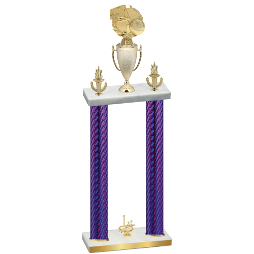Double Purple Carbon Fiber First Place Basketball Trophy