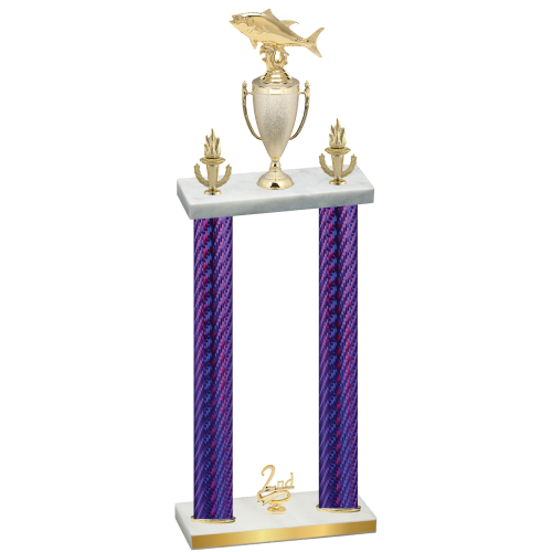 Double Purple Carbon Fiber Second Place Fishing Trophy