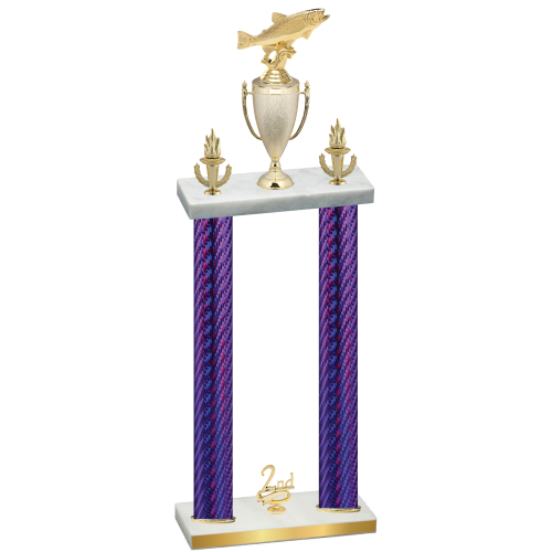 Double Purple Carbon Fiber Second Place Fishing Trophy
