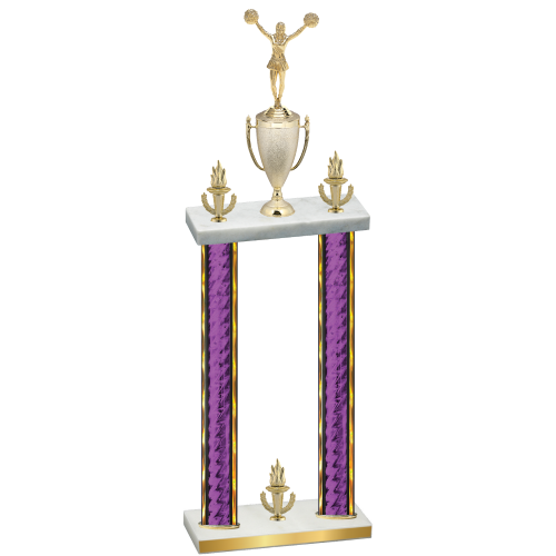 Double Purple Glacier Victory Cheerleading Trophy