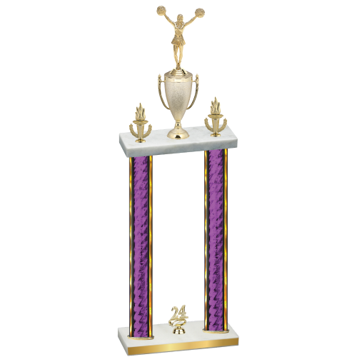 Double Purple Glacier Year Cheerleading Trophy