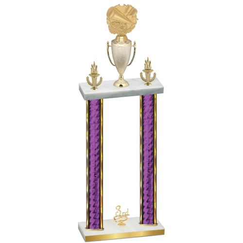 Double Purple Glacier Third Place Cheerleading Trophy