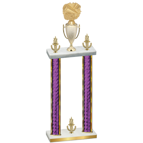 Double Purple Glacier Victory Cheerleading Trophy