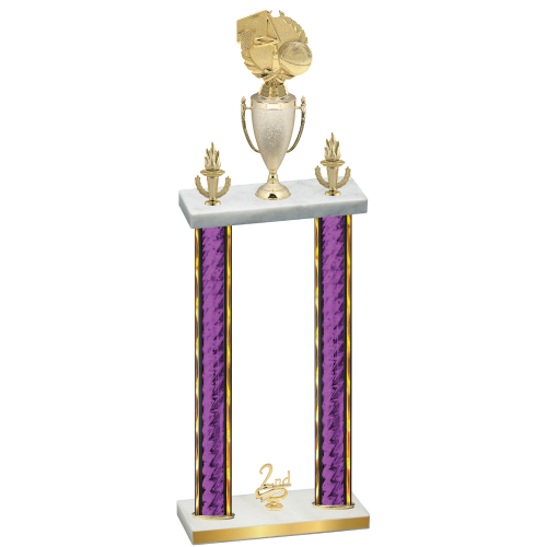 Double Purple Glacier Second Place Basketball Trophy