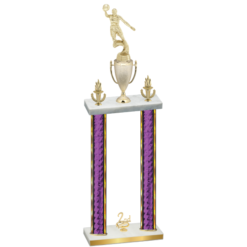 Double Purple Glacier Second Place Basketball Trophy