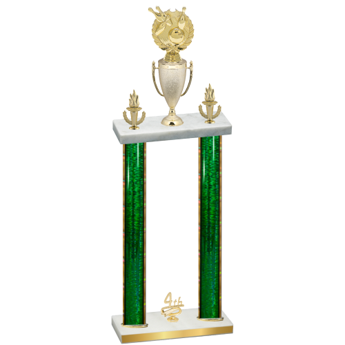 Double Green Glacier Fourth Place Bowling Trophy