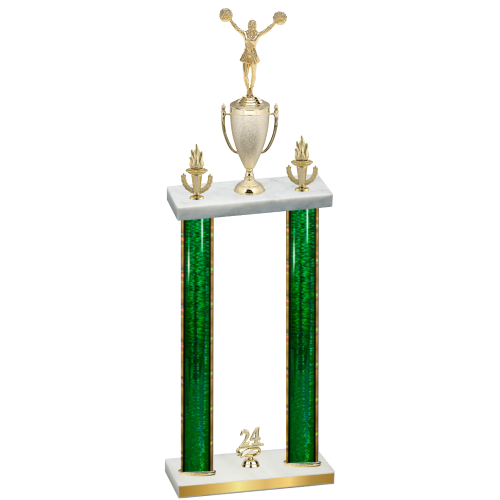 Double Green Glacier Year Cheerleading Trophy