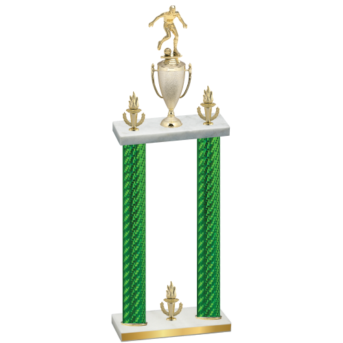 Double Green Carbon Fiber Victory Soccer Trophy