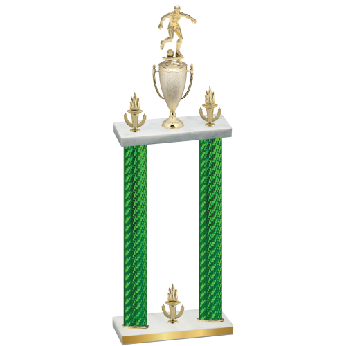 Double Green Carbon Fiber Victory Soccer Trophy