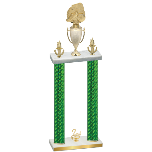Double Green Carbon Fiber Second Place Soccer Trophy