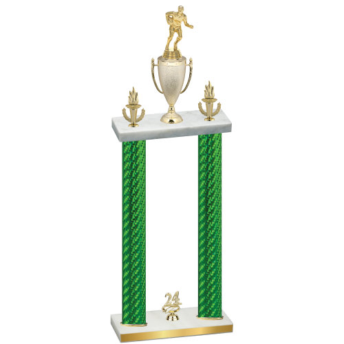 Double Green Carbon Fiber Year Rugby Trophy