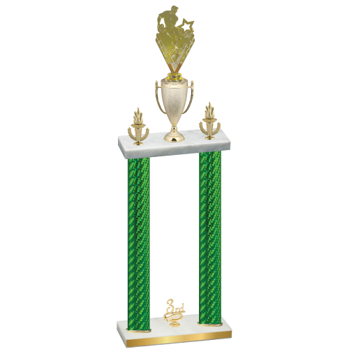 Double Green Carbon Fiber Third Place Rugby Trophy