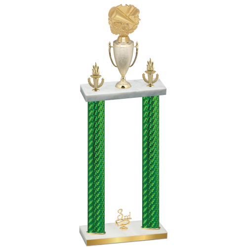 Double Green Carbon Fiber Third Place Cheerleading Trophy