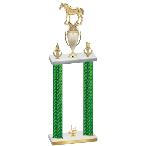 Double Green Carbon Fiber First Place Horses Trophy