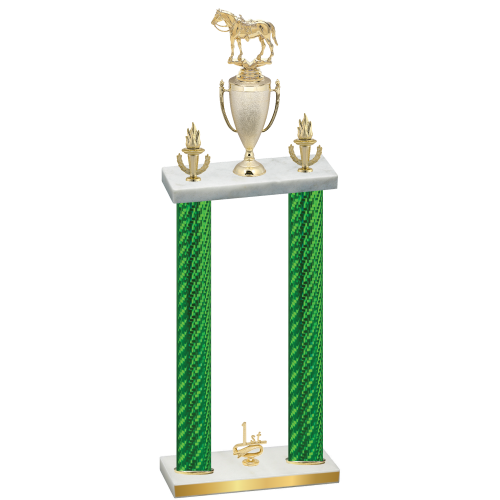 Double Green Carbon Fiber First Place Horses Trophy