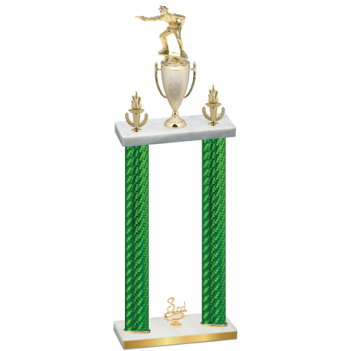 Double Green Carbon Fiber Third Place Shooter Trophy