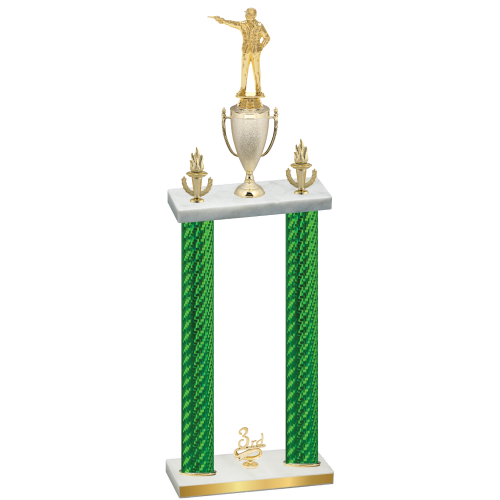 Double Green Carbon Fiber Third Place Shooter Trophy