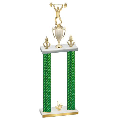 Double Green Carbon Fiber First Place Weights Trophy