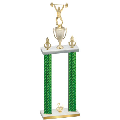 Double Green Carbon Fiber Second Place Weights Trophy