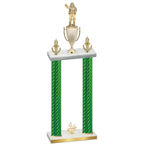 Double Green Carbon Fiber Fourth Place Holiday Trophy