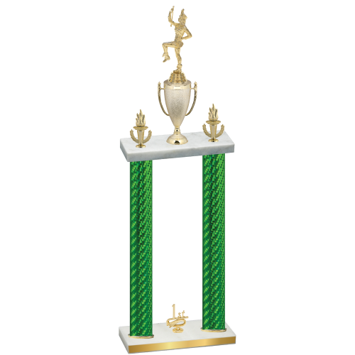 Double Green Carbon Fiber First Place Majorette Trophy