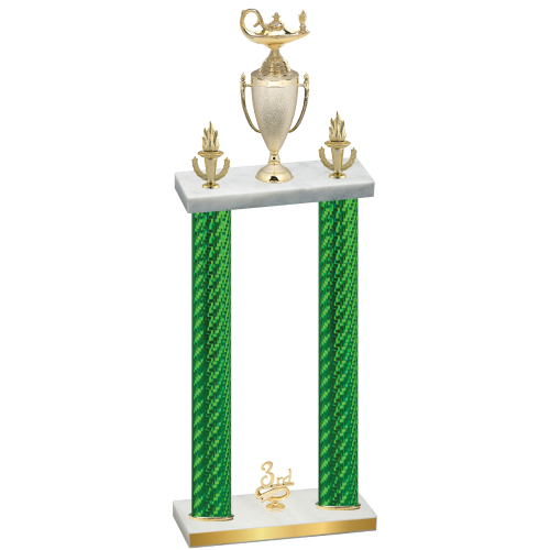 Double Green Carbon Fiber Third Place Academics Trophy